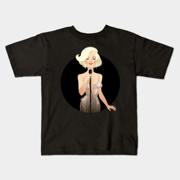 Marilyn Kids T-Shirt by AlejandroMogolloArt